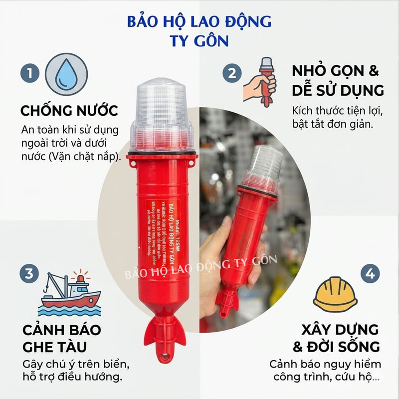 đèn chớp dùng pin trên ghe tàu